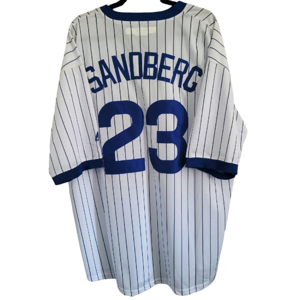 NEW XXXL Ryne Sandberg Chicago Cubs Men's Home Majestic Cooperstown Jersey 3XL